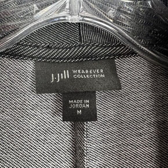 J. Jill Wearever Collection blazer jacket Size Medium Heather Black one button - Picture 6 of 10